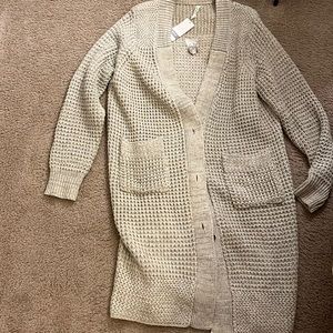 Beige long cardigan